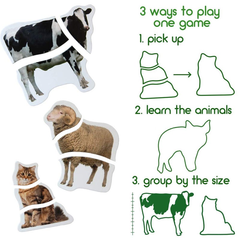 magdum Farm Magnetic Puzzles for Kids â€“ 6 Big Magnetic Animals for Baby - Realistic Toddler Magnet for Refrigerator - Travel Games â€“ Real Farm Magnets for Fridge - Learning Toy Set - Baby Educational Gift - Image 5